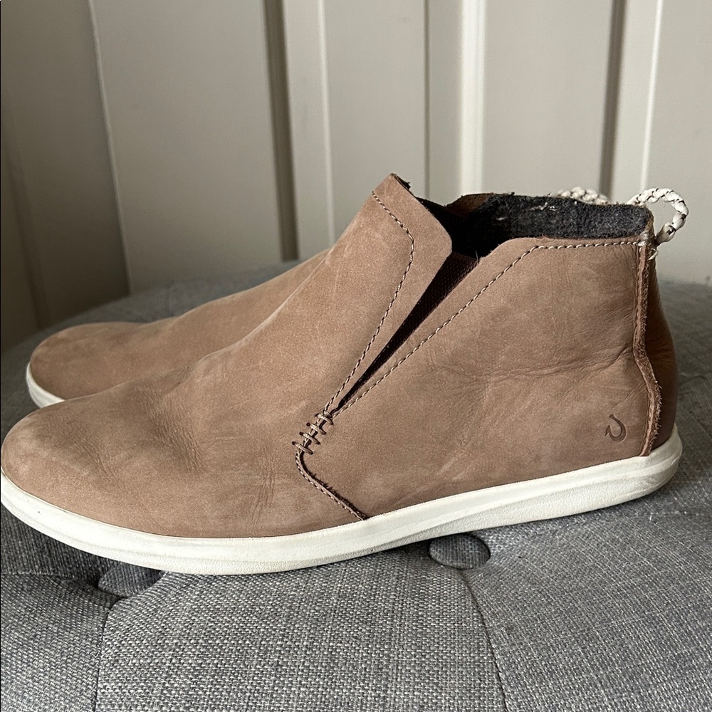 OluKai Women's Slip-On Chukka Sneakers in Taupe